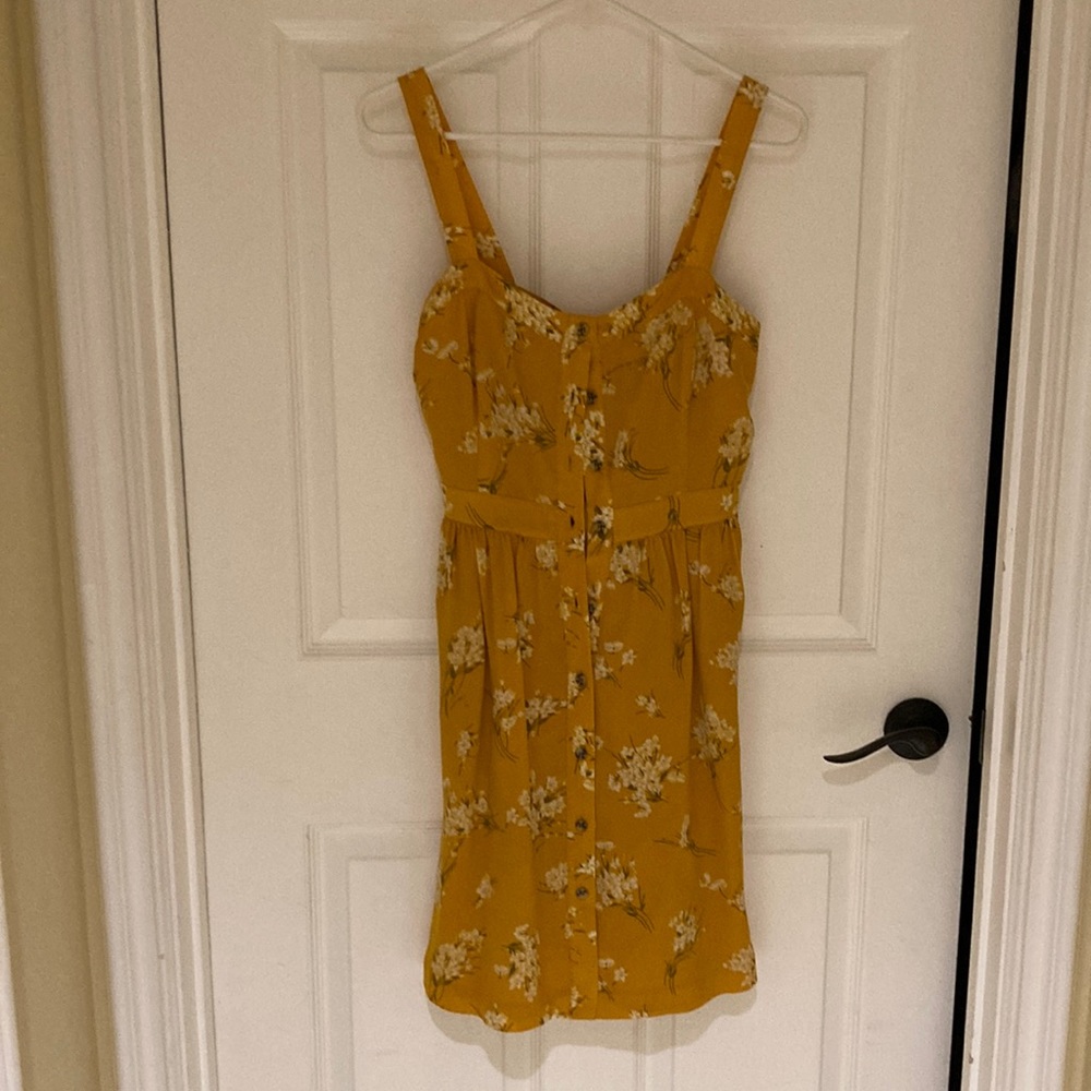 Madewell yellow silk dress